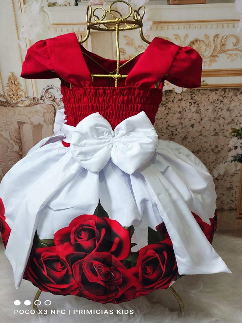 Vestido Floral Luxo Com Saiote Tule Rodado Para Festa Lojas LaFamília